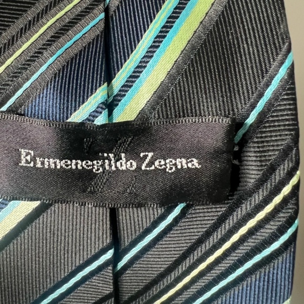 Ermenegildo Zegna mens silk tie NWOT - Picture 5 of 8